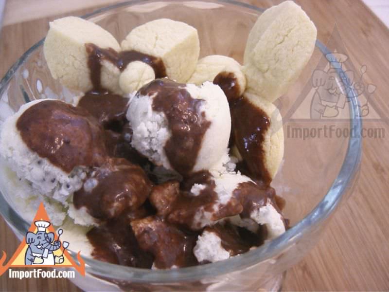 Thai Ice Cream with Basil Seeds & Chocolate-Ginger Ganache
