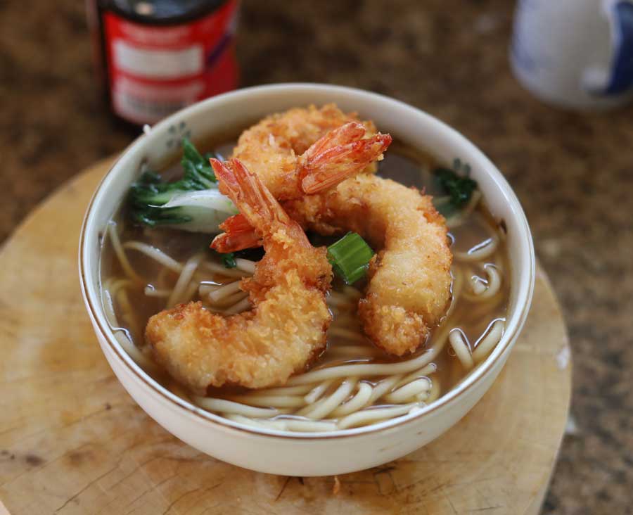 Japanese Udon Soup w/Panko Shrimp