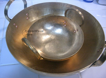 large brass wok