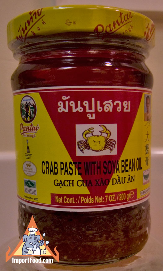 Crab paste with bean oil, 7 oz jar, available online from