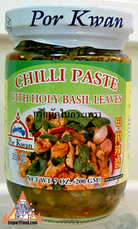 chilli paste with holy basil leaves