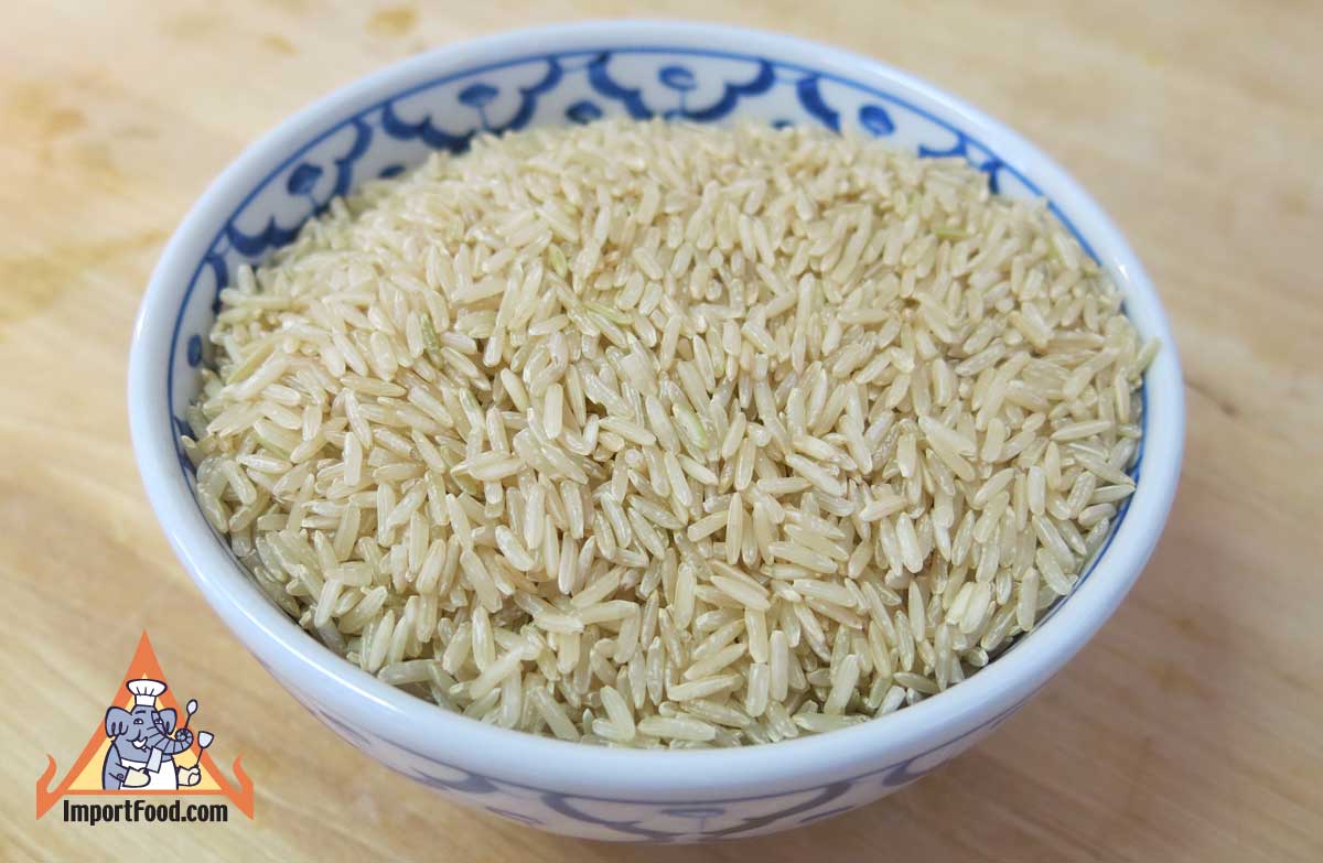 Thai Brown Jasmine rice, 4 lb bag, available online from