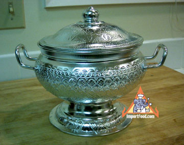 thai rice serving bowl, aluminum