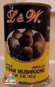 Canned straw mushrooms, 15 oz