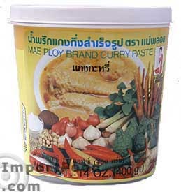 Mae Ploy brand, yellow curry paste, 14 oz jar