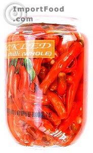 Thai red chile, pickled, 16 oz jar