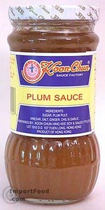 Plum sauce, Koon Chun brand, 15 oz jar