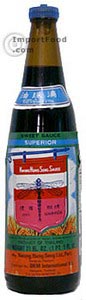 Soy sauce, dark sweet, Dragonfly brand, 19 oz