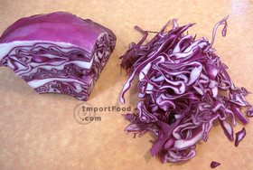 Wasabi Ginger Lime Ahi Tuna Burgers - Slice red cabbage