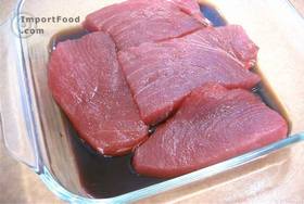 Wasabi Ginger Lime Ahi Tuna Burgers - Marinate tuna in soy sauce