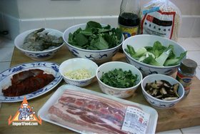 Thai Street Vendor Noodles, 'Ba Mee Haeng' - Ingredients ready
