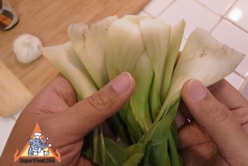 Simple Stir-Fried Bok Choy with Oyster Sauce - Rinse off any dirt