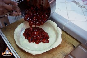Palm Sugar Cherry Pie - Pour into crust