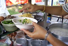 Thai Street Vendor for Thai Congee, Rice Porridge, Seafood