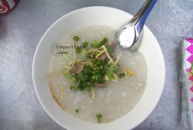 Thai Street Vendor for Thai Congee, Rice Porridge, Seafood