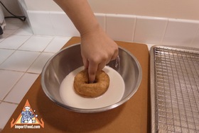 Kaffir Lime Coconut Doughnut Glaze - First dip into the glaze