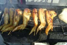 Thai Street Vendor for Thai Barbeque Chicken, 'Gai Yang'