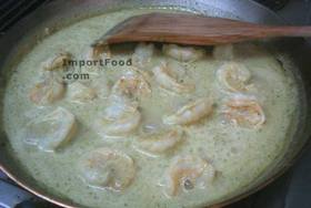 Thai Green Curry Shrimp with Noodles - Add coconut milk &amp; shrimp