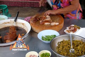 Thai Street Vendor for Pork Leg on Rice, 'Khao Kha Moo'