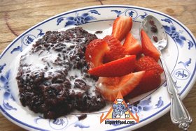 Mixed Sticky Rice & Coconut Milk with Fruit, 'Khao Neeo Dahm Polamai' - Healthy, natural summer treat