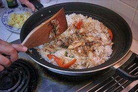 Thai Fried Rice with Chicken, 'Khao Pad Namprik Pao Sai Kai' - Gently mix it up