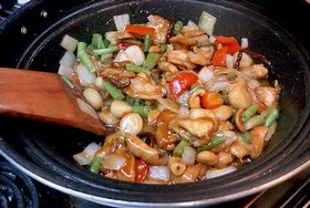 Thai Cashew Chicken, 'Gai Pad Med Mamuang Himaphan' - Stir-fry together