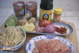Chiang Mai Curry Noodles, 'Khao Soi' - Ingredients Ready
