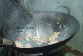 Thai Street Vendor for Thai Fried Pork with Fresh Basil, 'Pad Kaprao Moo'