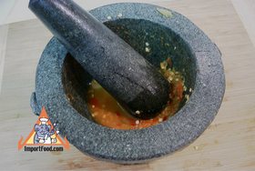 Thai Five-Spice Soup with Rice Chips, 'Kua Chap' - Pounded spicy sauce