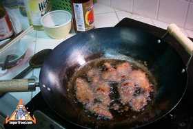 Thai Crispy Fried Pork with Garlic, 'Moo Tod Gratiem' - Sliced, pork, already marinated