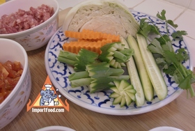 Spicy Pork and Tomato Dip with Veggies, 'Nam Prik Ong' - Traditional northern Thai