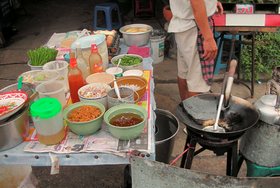 Thai Street Vendor for Thai-Style Fried Noodles, 'Pad Thai' - Step 1