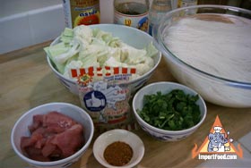 Thai Fried Vermicelli Noodle, 'Pad Mee' - Ingredients ready