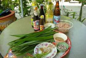 Chicken in Pandan Leaves, 'Gai Haw Bai Toey'
