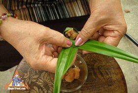 Chicken in Pandan Leaves, 'Gai Haw Bai Toey'