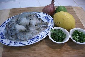 Panko Shrimpcakes with Chile-Lime Sauce - Prepare the ingredients