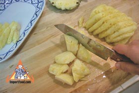 Peel and Slice Fresh Pineapple - Cut into smaller pieces. Enjoy!
