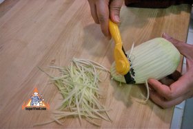 Cotton Fish with Green Mango Salad, 'Pla Dook Foo' - Peel and shred green mango
