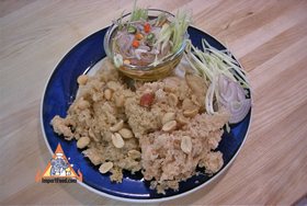 Cotton Fish with Green Mango Salad, 'Pla Dook Foo' - Serve with salad ingredients