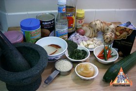 Thai Pork Satay, 'Moo Satay' - Ingredients ready