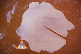 Roti Recipe - Flatten and cut like this