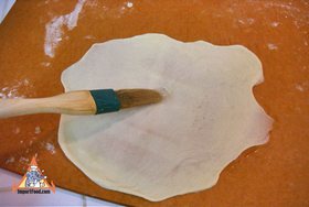 Roti Recipe - Flatten again and brush with oil