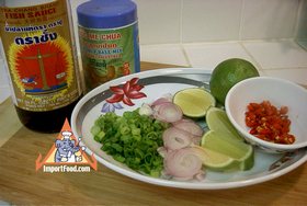 Steamed Fresh Fish and Vegetables Thai-Style with Dipping Sauce - Ingredients for dipping sauce