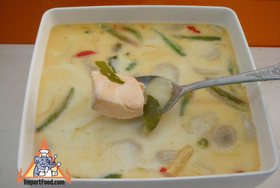 Thai Street Vendor for Tom Kha Salmon, Prepared by the Prime Minister of Thailand - Tom Kha Salmon