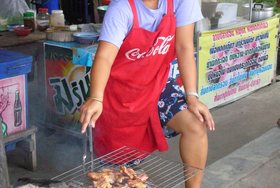 Thai Street Vendor for Crying Tiger Beef, 'Seua Rong Hai'