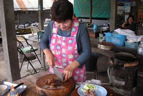 Thai Street Vendor for Crying Tiger Beef, 'Seua Rong Hai'