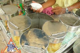 Thai Street Vendor for Thai Ice Cream with Basil Seeds & Chocolate-Ginger Ganache
