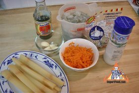 Thai Sugarcane Prawns, 'Goong Pan Oi' - Ingredients ready