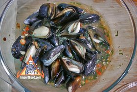 Baked Mussels in Soybean Sauce - Bake mussels