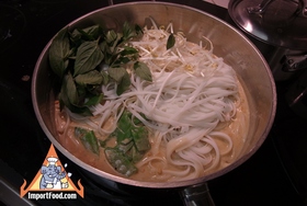 Thai-Style Noodles with Peanut Basil Sauce - Almost complete